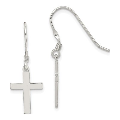 Sterling Silver Cross Dangle Earrings