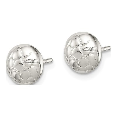 Sterling Silver Soccer Ball Mini Stud Earrings – view 3