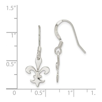 Sterling Silver Fleur de Lis Dangle Earrings – view 5