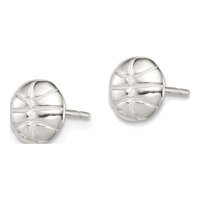 Sterling Silver Basketball Mini Stud Earrings – view 3