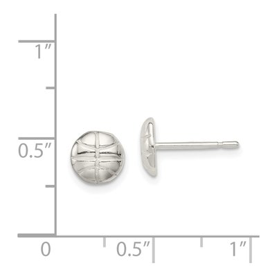 Sterling Silver Basketball Mini Stud Earrings – view 5