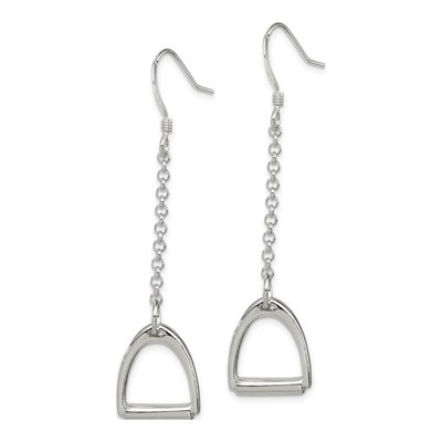 Sterling Silver Horse Stirrup Dangle Earrings – view 3
