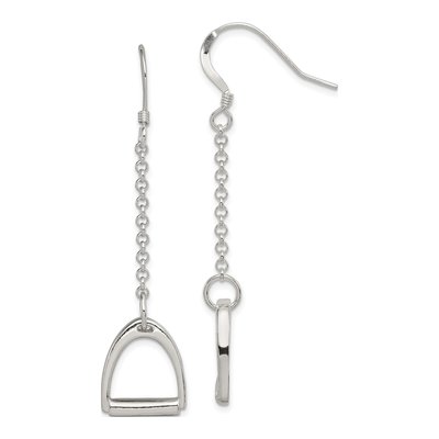 Sterling Silver Horse Stirrup Dangle Earrings