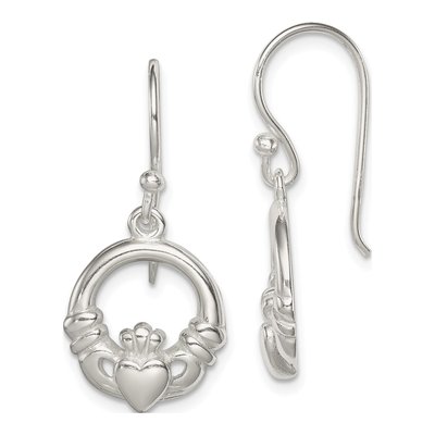 Sterling Silver Claddagh Dangle Earrings
