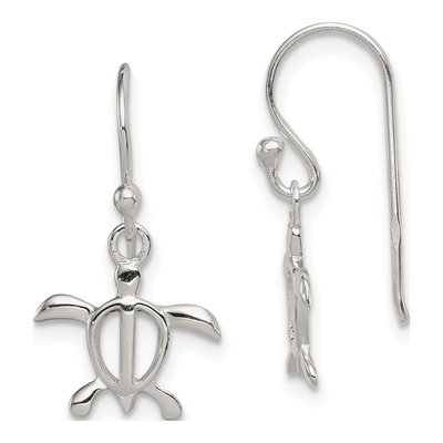 Sterling Silver Turtle Dangle Earrings