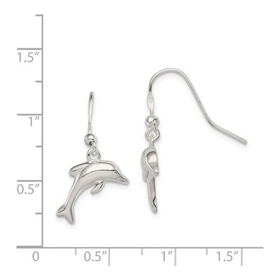 Sterling Silver Dolphin Dangle Earrings – view 5