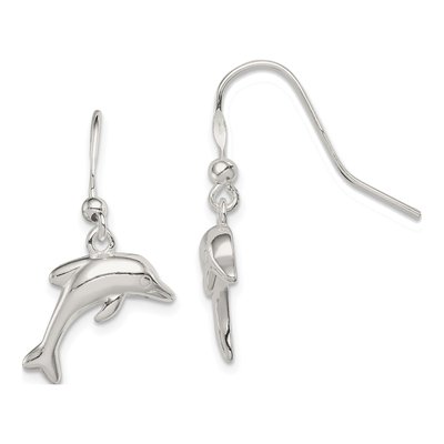 Sterling Silver Dolphin Dangle Earrings