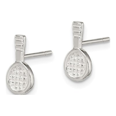 Sterling Silver Tennis Racquet Mini Stud Earrings – view 3