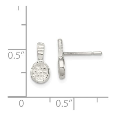 Sterling Silver Tennis Racquet Mini Stud Earrings – view 5