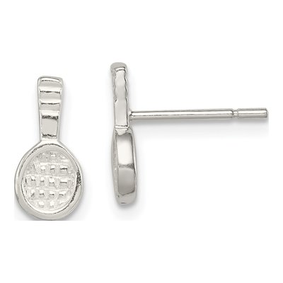 Sterling Silver Tennis Racquet Mini Stud Earrings