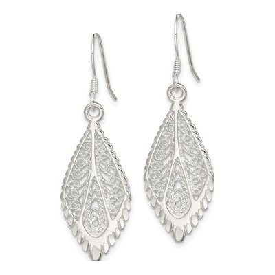 Sterling Silver Filigree Teardrop Dangle Earrings – view 3