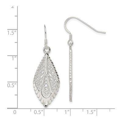 Sterling Silver Filigree Teardrop Dangle Earrings – view 5