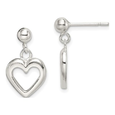 Sterling Silver Heart Dangle Earrings