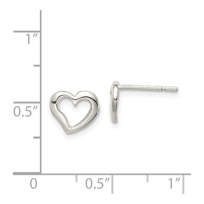 Sterling Silver Heart for Girls Stud Earrings – view 5