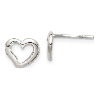 Sterling Silver Heart for Girls Stud Earrings