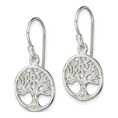Sterling Silver Filigree Tree Dangle Earrings – view 3