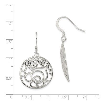 Sterling Silver Fancy Circle Dangle Earrings – view 5