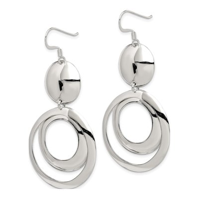Sterling Silver Fancy Circle Dangle Earrings – view 3