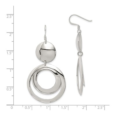 Sterling Silver Fancy Circle Dangle Earrings – view 5