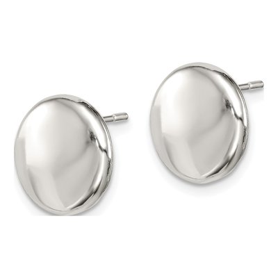 Sterling Silver Button Stud Earrings – view 3