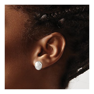 Sterling Silver Button Stud Earrings – view 4