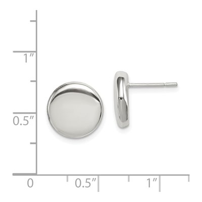 Sterling Silver Button Stud Earrings – view 5