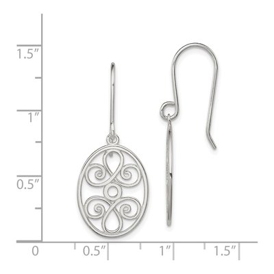 Sterling Silver Filigree Oval Dangle Earrings – view 5