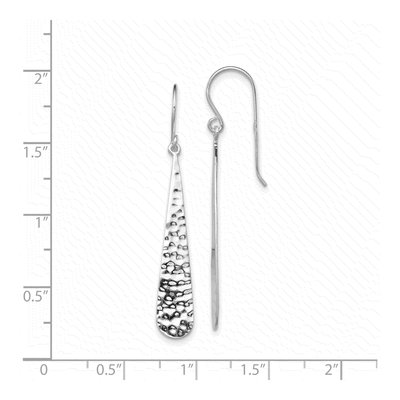 Sterling Silver Hammered Teardrop Dangle Earrings – view 5
