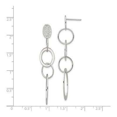 Sterling Silver Circle Oval Dangle Earrings – view 5