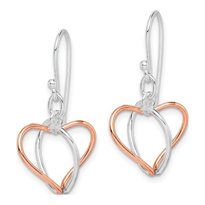Sterling Silver Heart Dangle Earrings – view 3