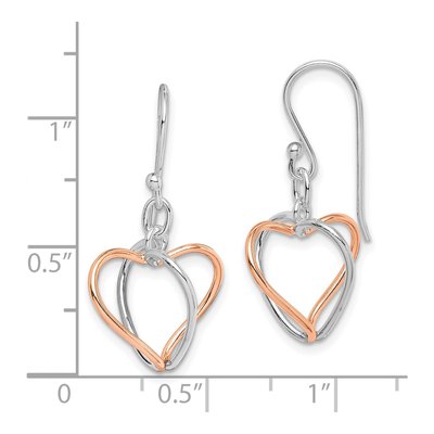 Sterling Silver Heart Dangle Earrings – view 5