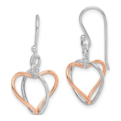 Sterling Silver Heart Dangle Earrings