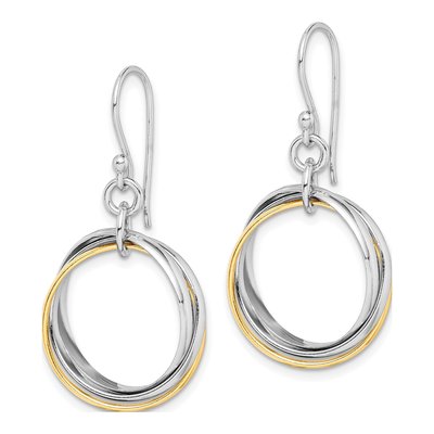 Sterling Silver Triple Circle Dangle Earrings – view 3