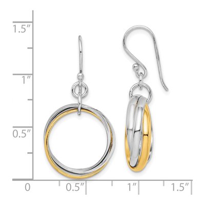 Sterling Silver Triple Circle Dangle Earrings – view 5