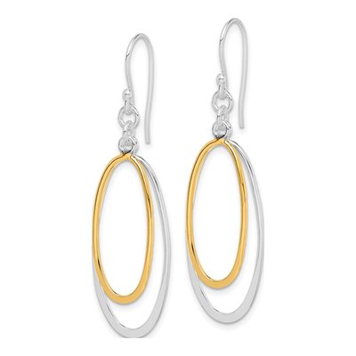 Sterling Silver Double Oval Dangle Earrings – view 3