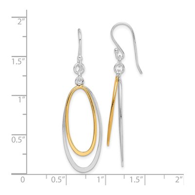 Sterling Silver Double Oval Dangle Earrings – view 5