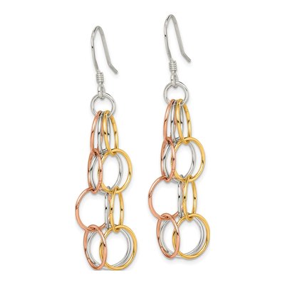 Sterling Silver Circle Dangle Earrings – view 3