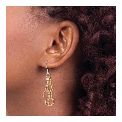 Sterling Silver Circle Dangle Earrings – view 4