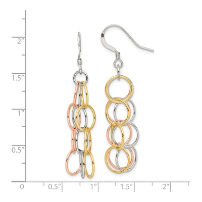 Sterling Silver Circle Dangle Earrings – view 5