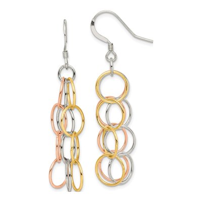 Sterling Silver Circle Dangle Earrings