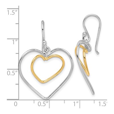 Sterling Silver Double Heart Dangle Earrings – view 5