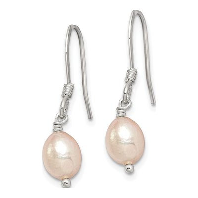 Sterling Silver Pink Freshwater Cultured Pearl Dangle Earrings – view 3