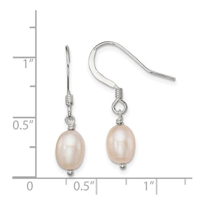 Sterling Silver Pink Freshwater Cultured Pearl Dangle Earrings – view 5