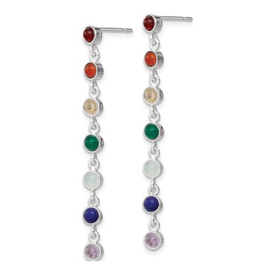 Sterling Silver Multicolor Quartz Dangle Earrings – view 3