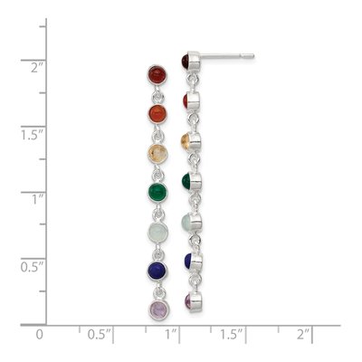 Sterling Silver Multicolor Quartz Dangle Earrings – view 5