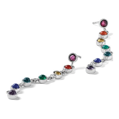 Sterling Silver Multicolor Quartz Dangle Earrings – view 6