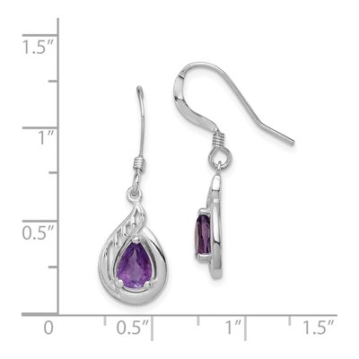 Sterling Silver Amethyst Dangle Earrings – view 5