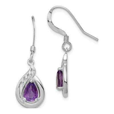 Sterling Silver Amethyst Dangle Earrings