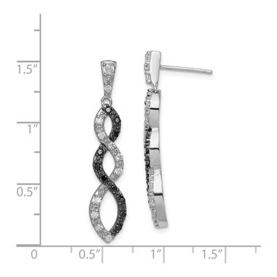 Sterling Silver CZ Twist Dangle Earrings – view 5