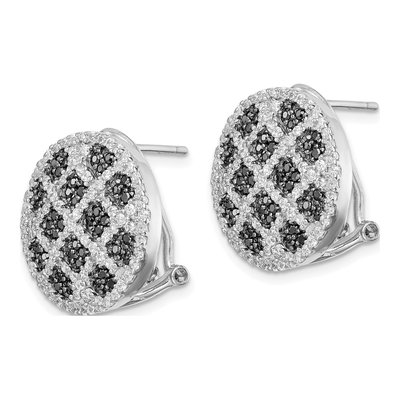 Sterling Silver Round CZ Criss Cross Stud Earrings – view 3